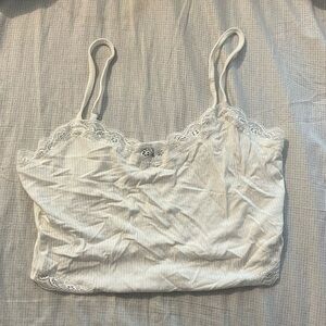 White Shein frilly mini top